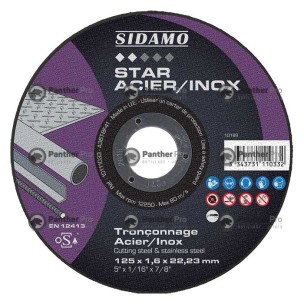 1 DISQ TRONÇ ACIER/INOX STAR  D.125X1,6